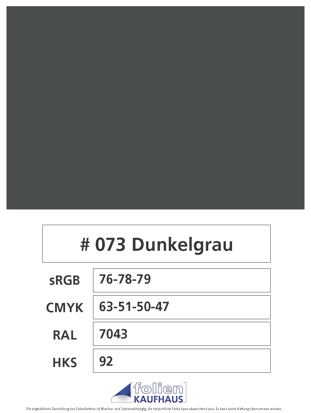 Oracal 751 - 073 Dunkelgrau