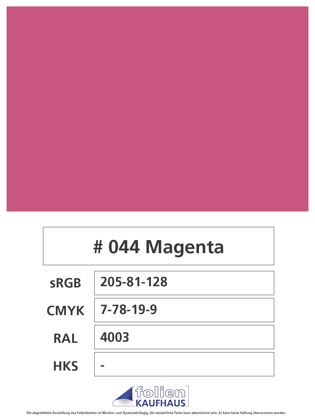 Oracal 751 - 044 Magenta