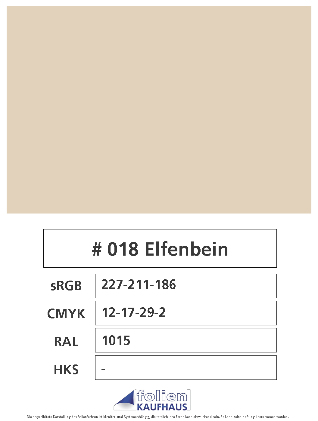 Oracal 751 - 018 Elfenbein