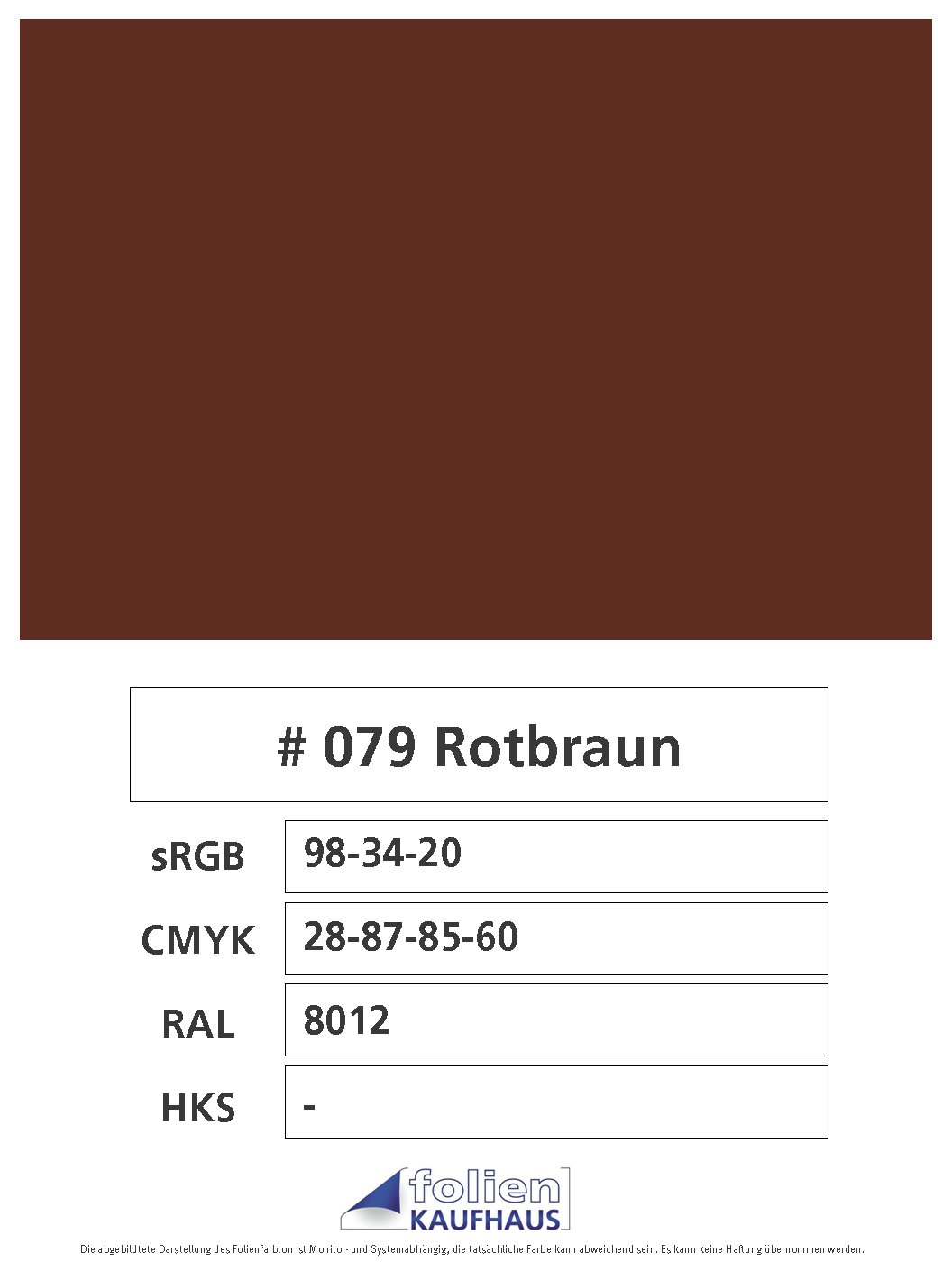 Oracal 751 - 079 Rotbraun532 Schwarzblau