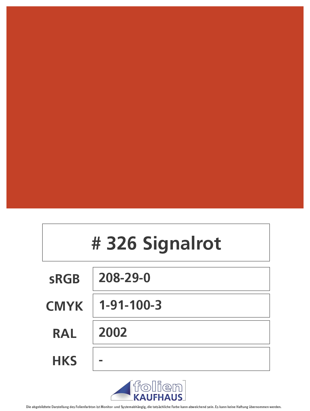 Oracal 751 - 326 Signalrot