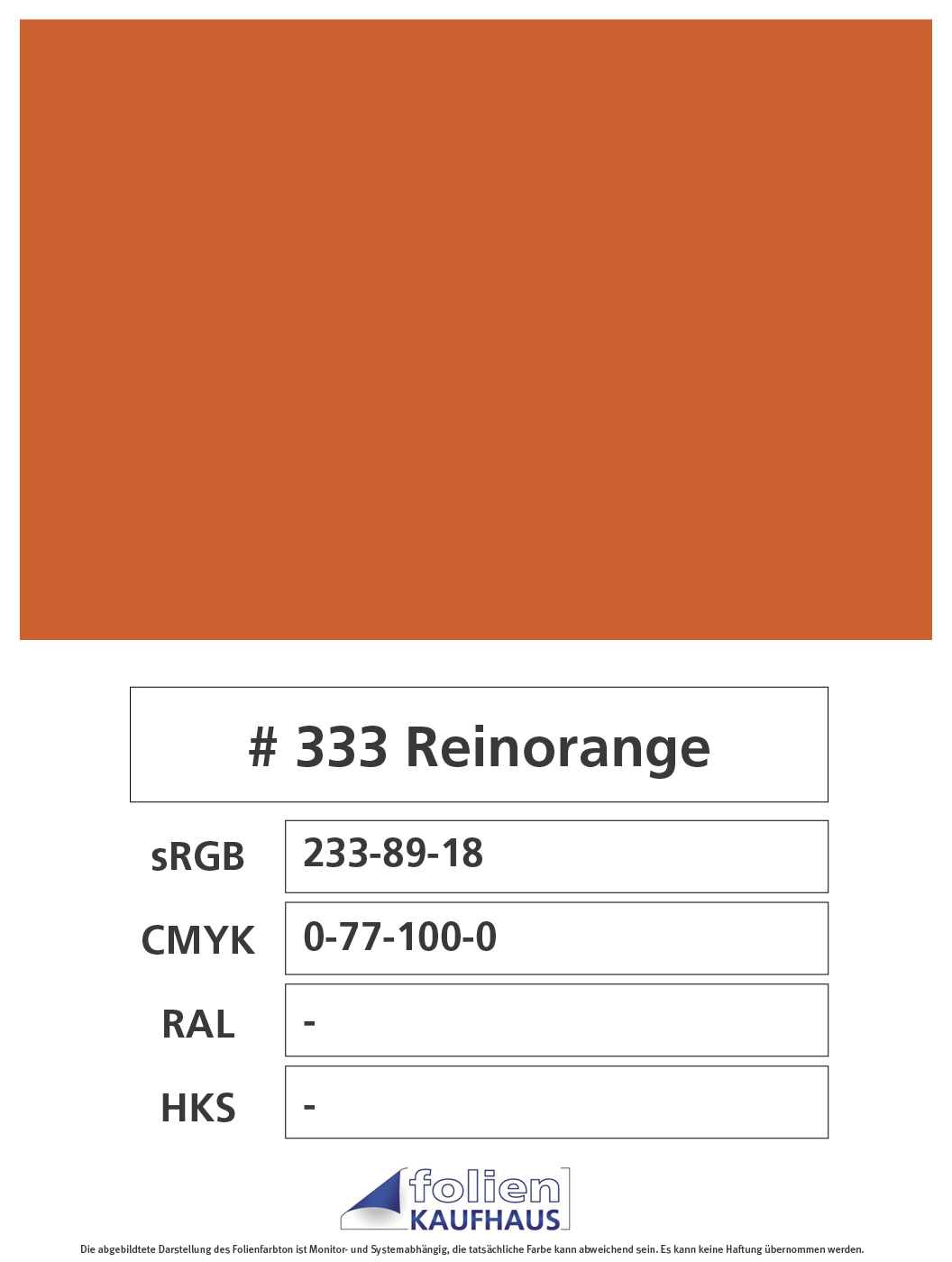Oracal 751 - 333 Reinorange