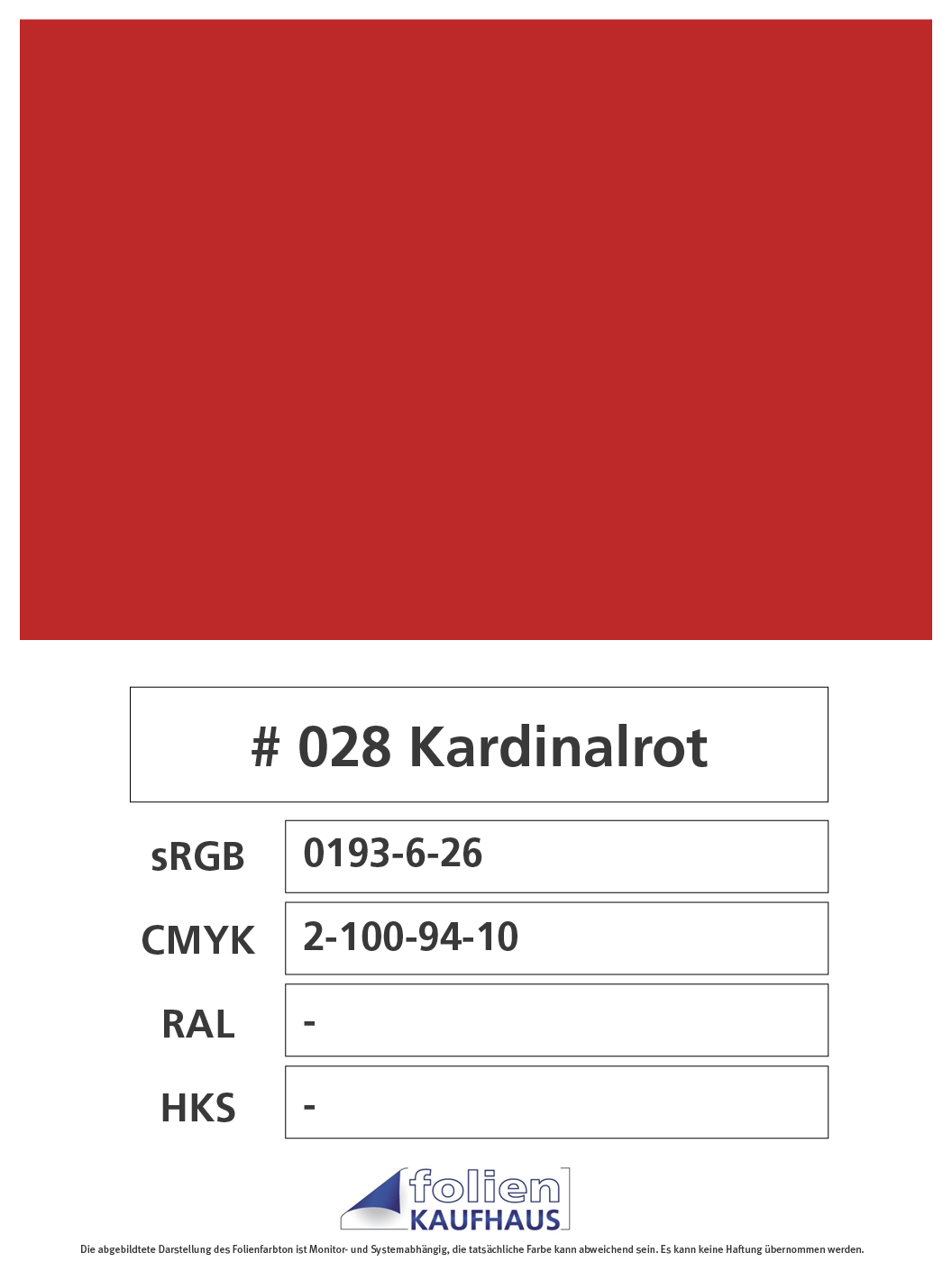 Oracal 751 - 028 Kardinalrot