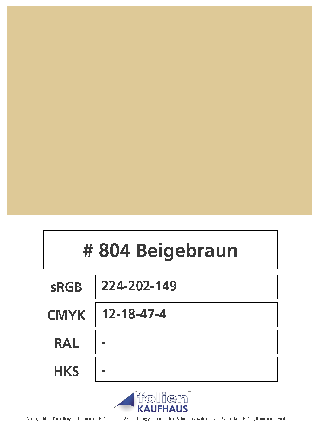 Oracal 751 - 804 Beigebraun