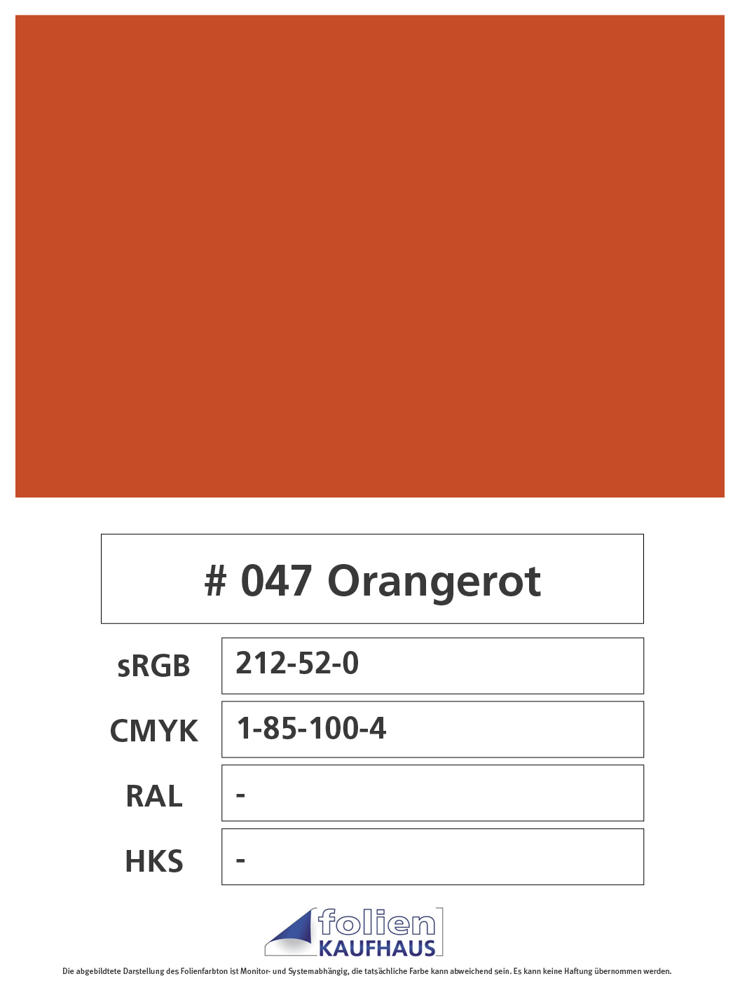 Oracal 751 - 047 Orangerot