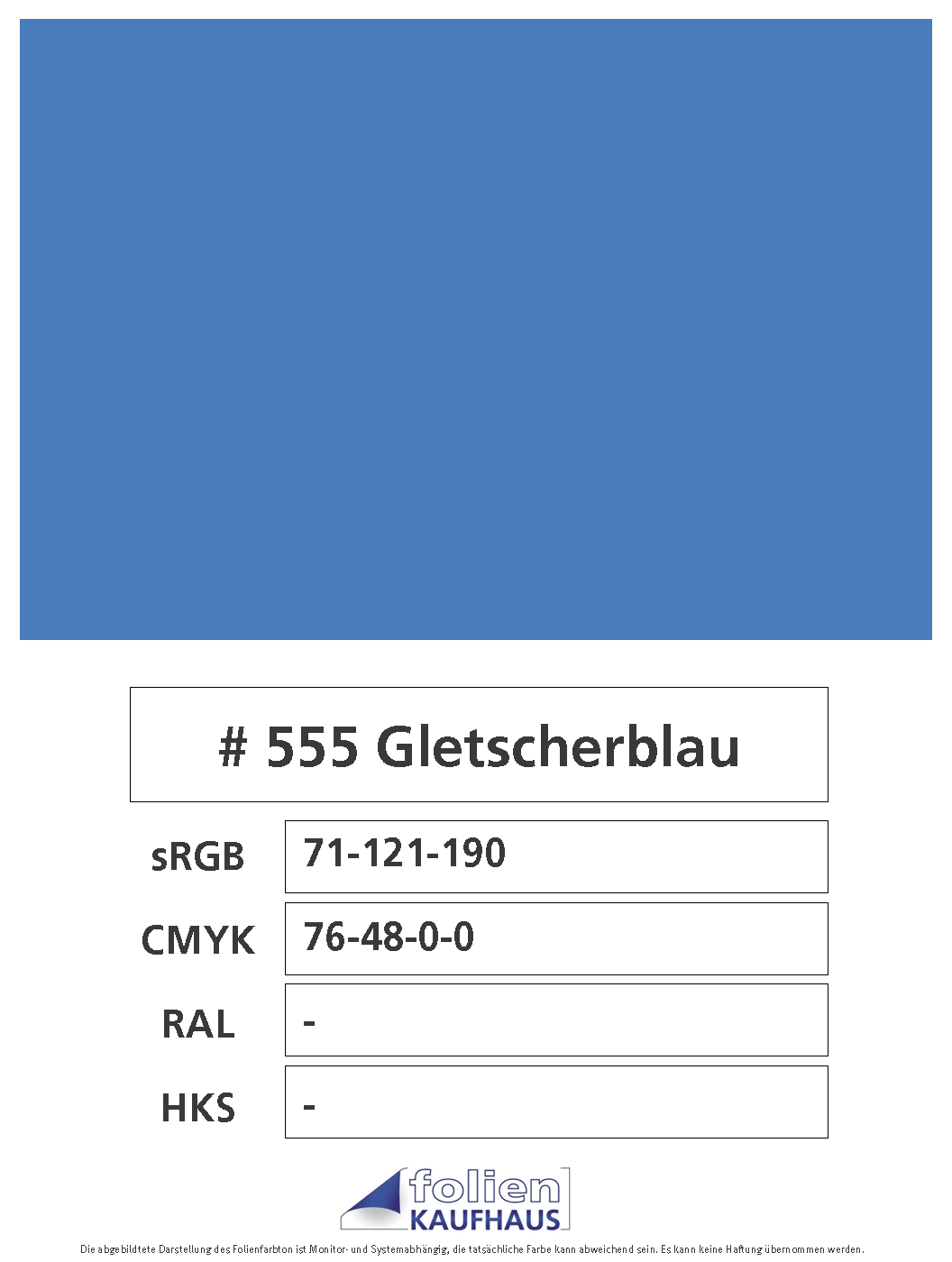 Oracal 751 - 555 Gletscherblau