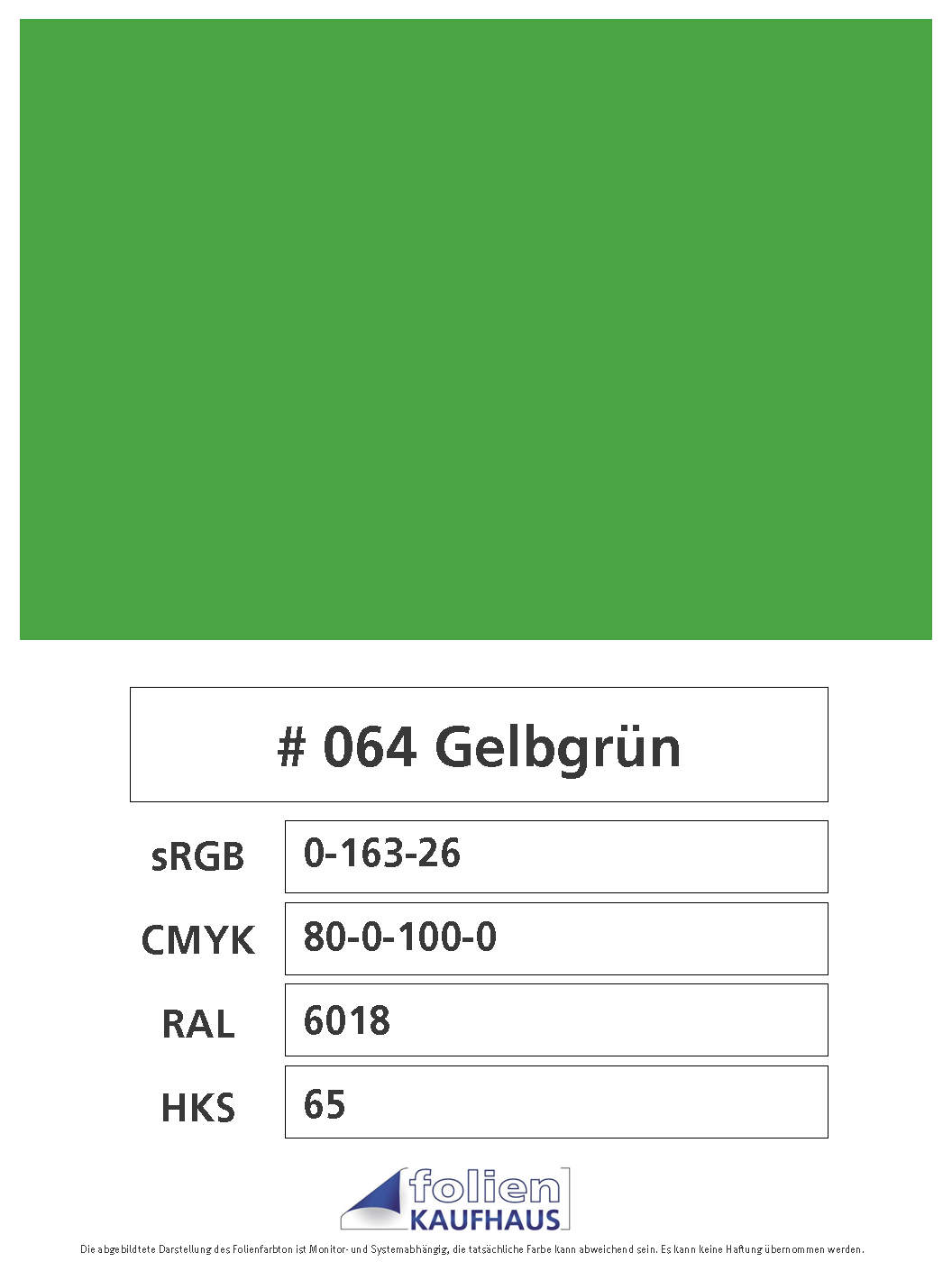 Oracal 751 - 064 Gelbgrün