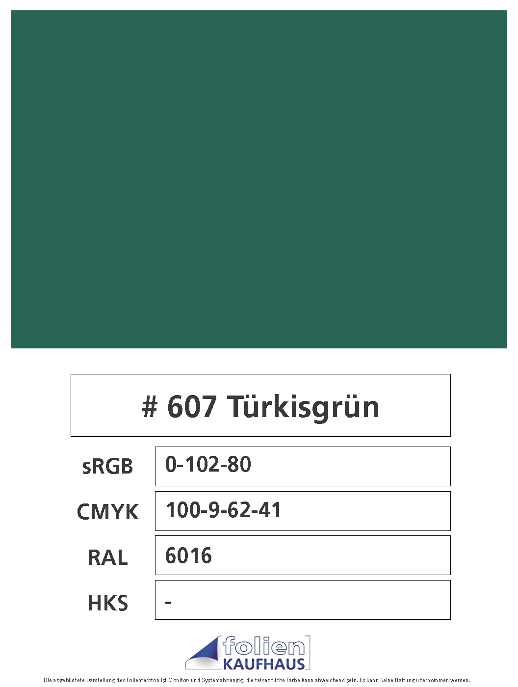 Oracal 751 - 607 Türkisgrün