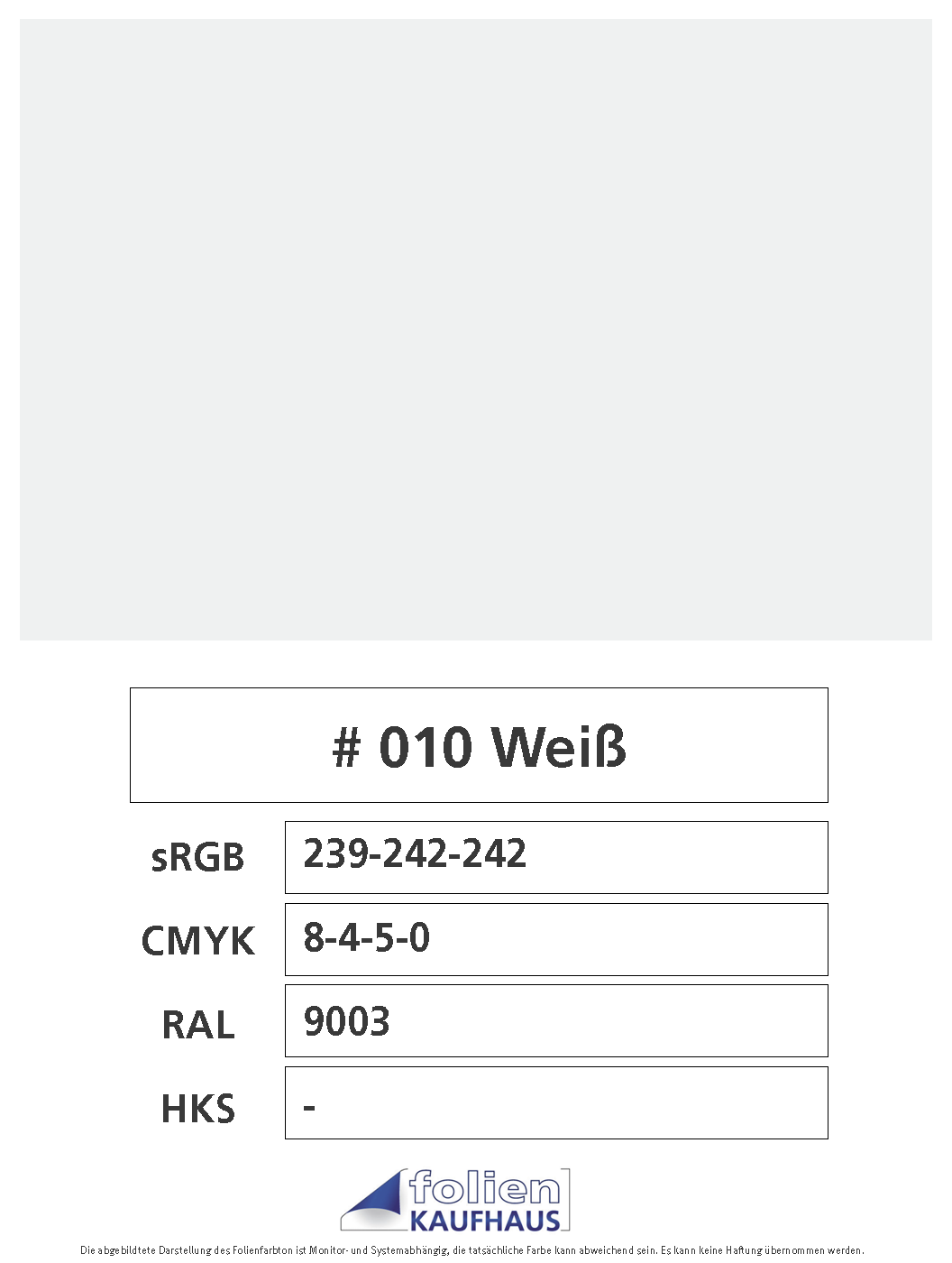 Oracal 751 - 010 Weiss