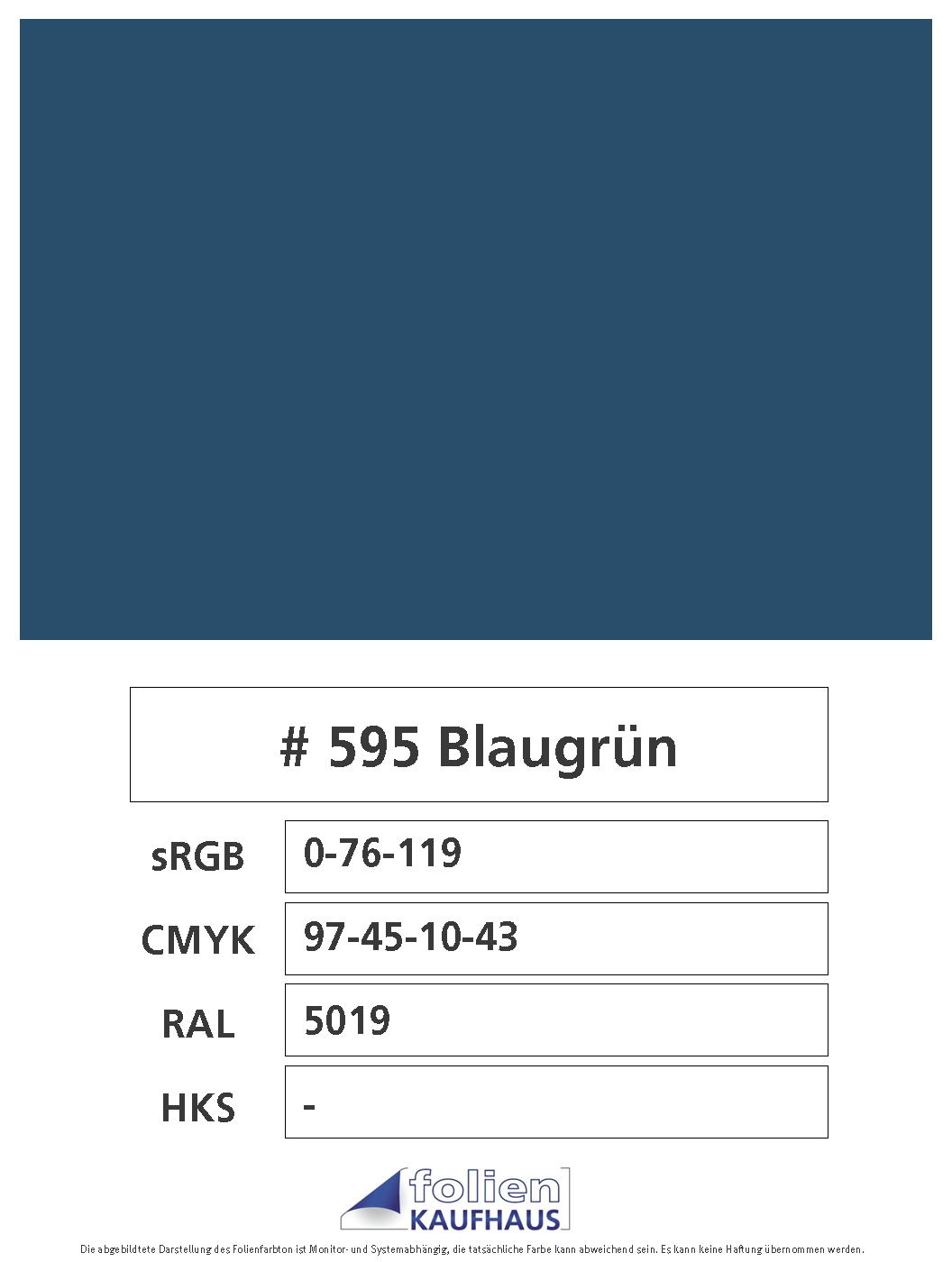 Oracal 751 - 595 Blaugrün