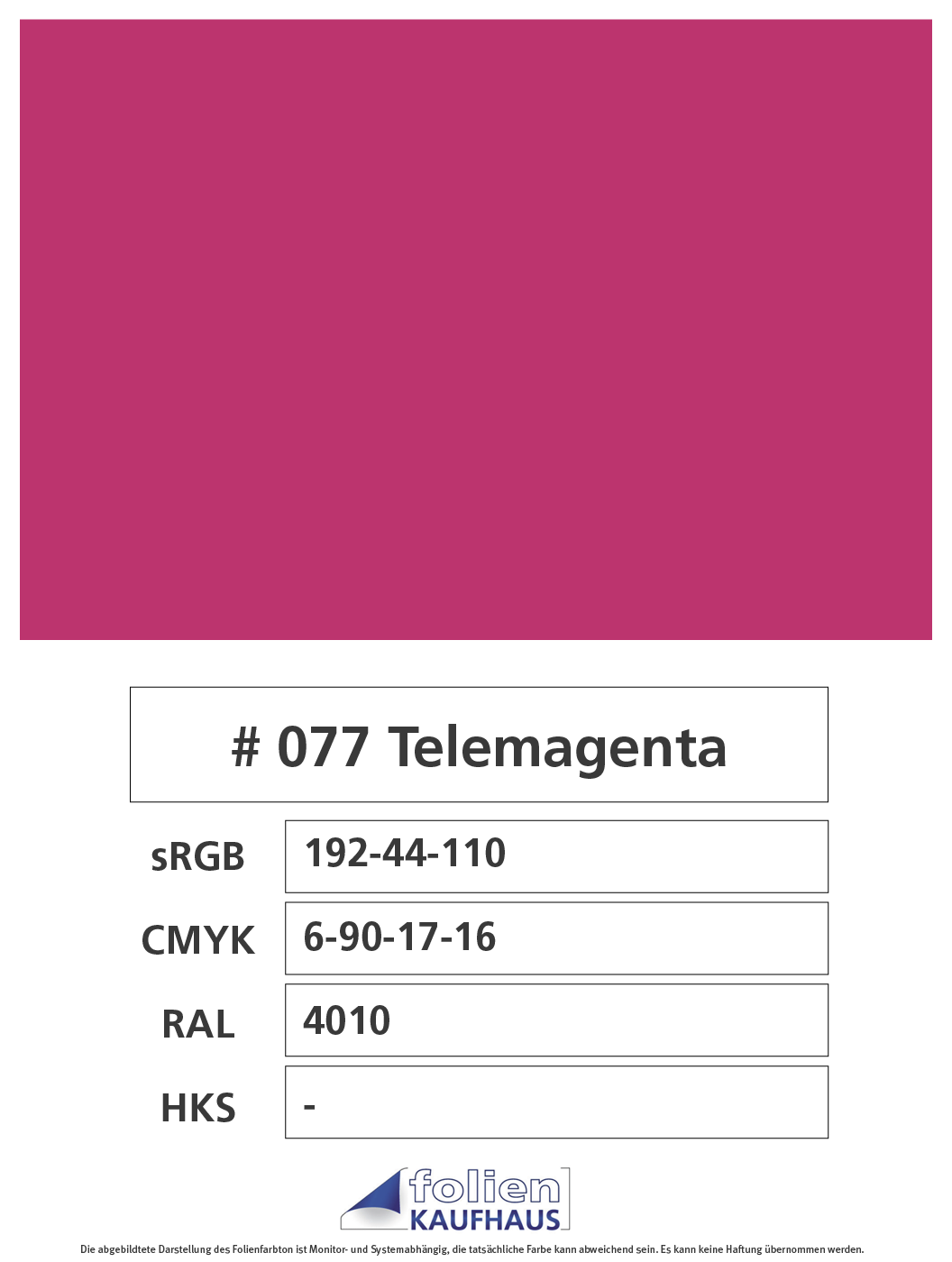 Oracal 751 - 077 Telemagenta