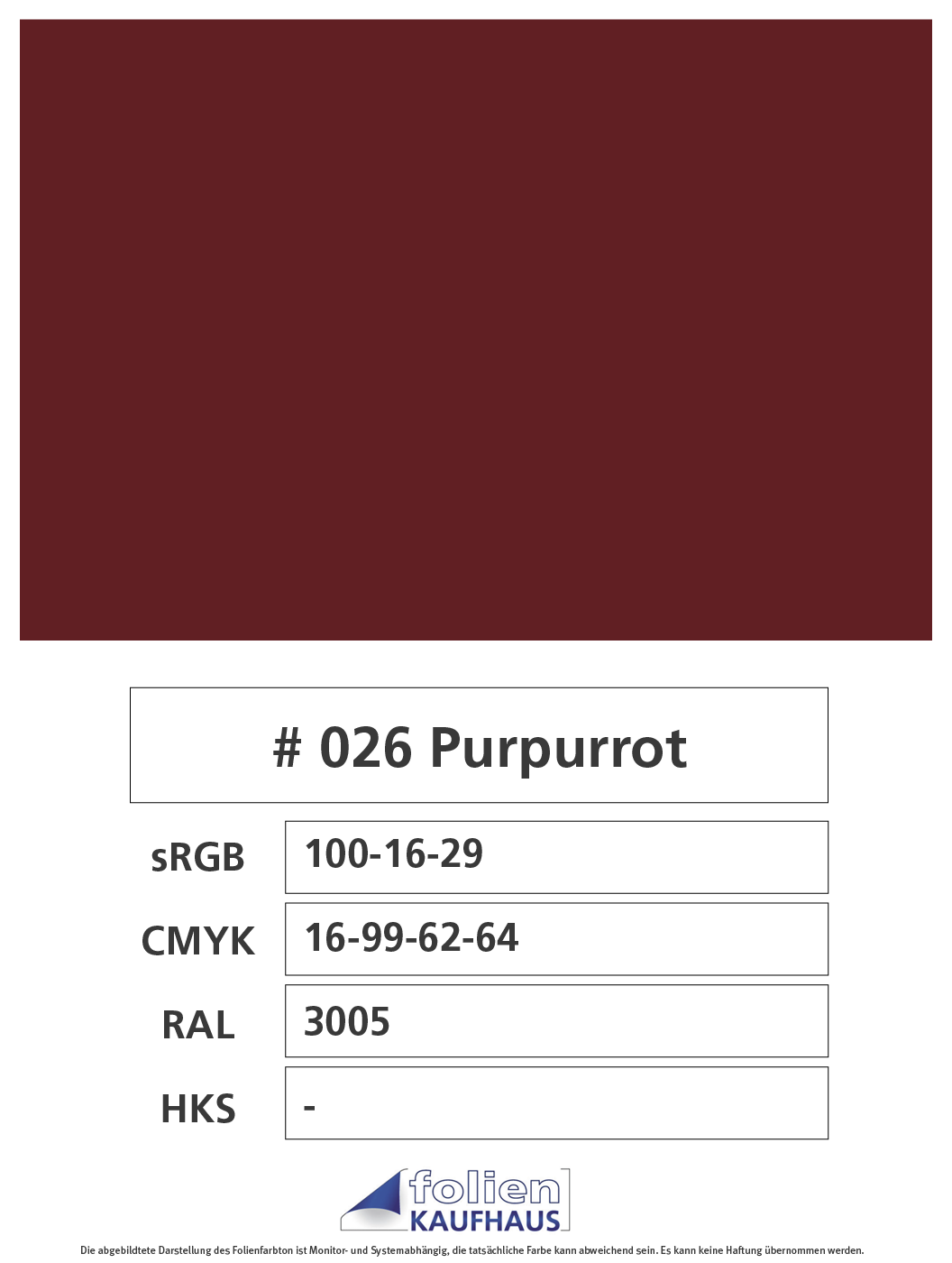 Oracal 751 - 026 Purpurrot