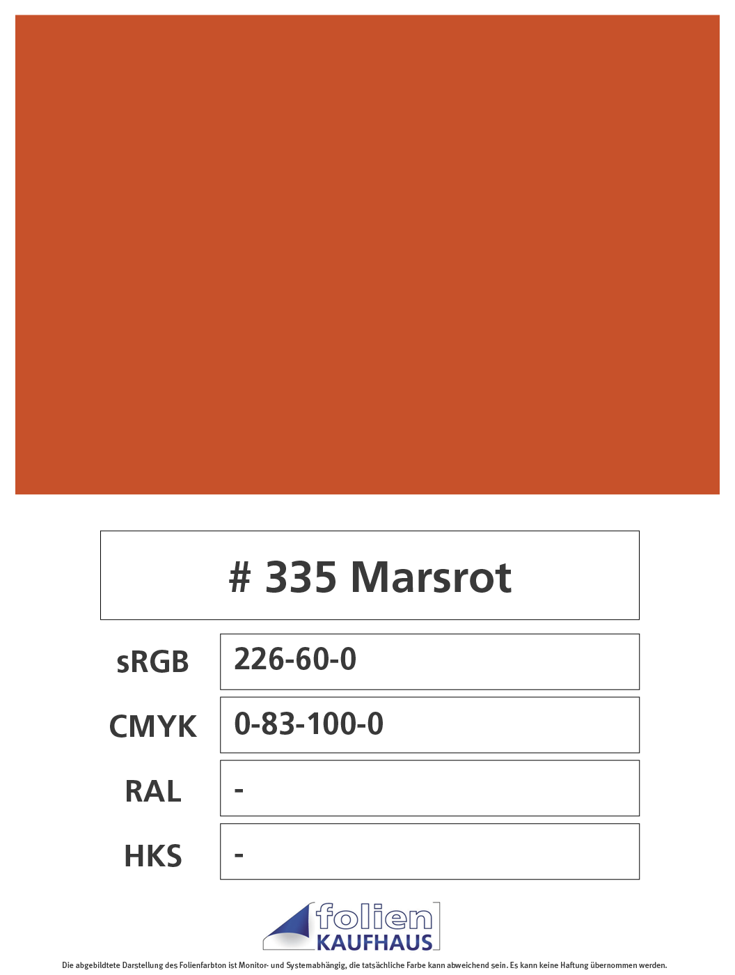 Oracal 751 - 335 Marsrot