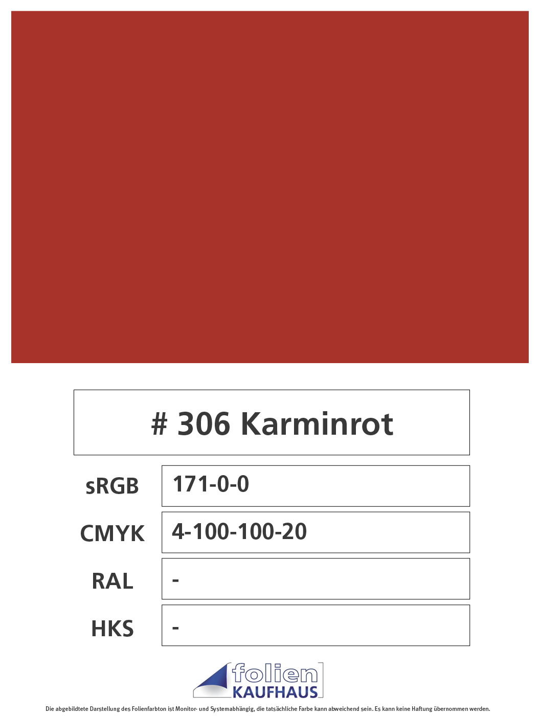 Oracal 751 - 306 Karminrot