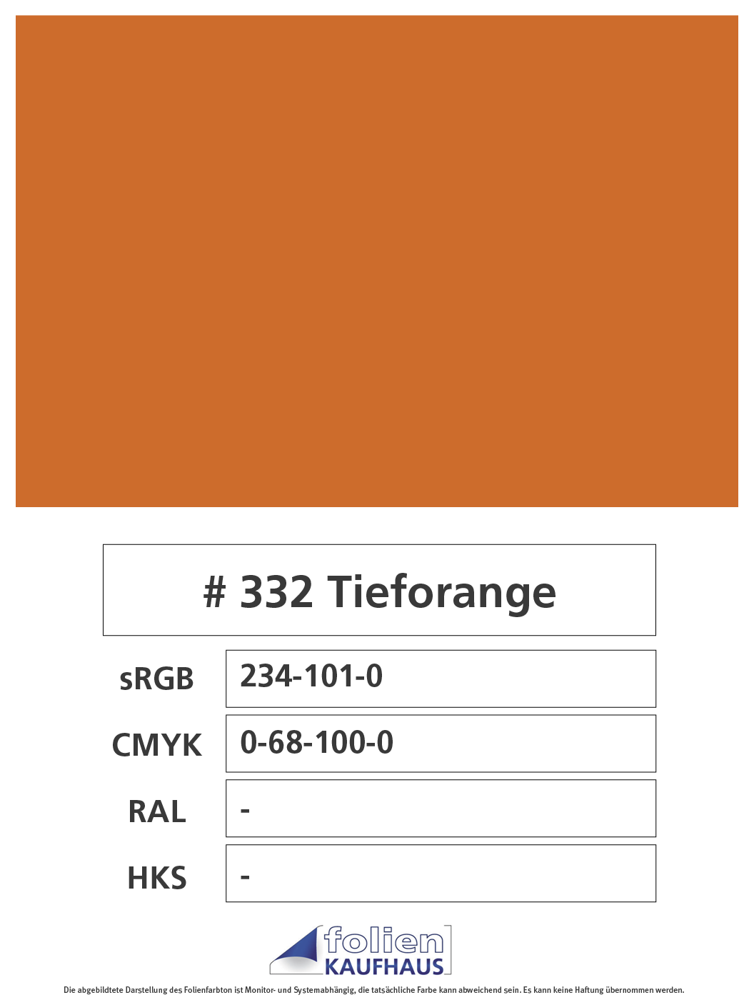 Oracal 751 - 332 Tieforange