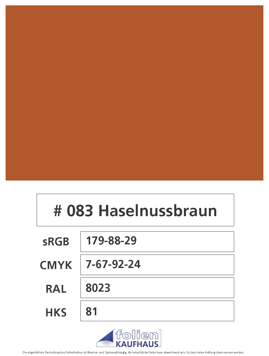 Oracal 751 - 083 Haselnussbraun