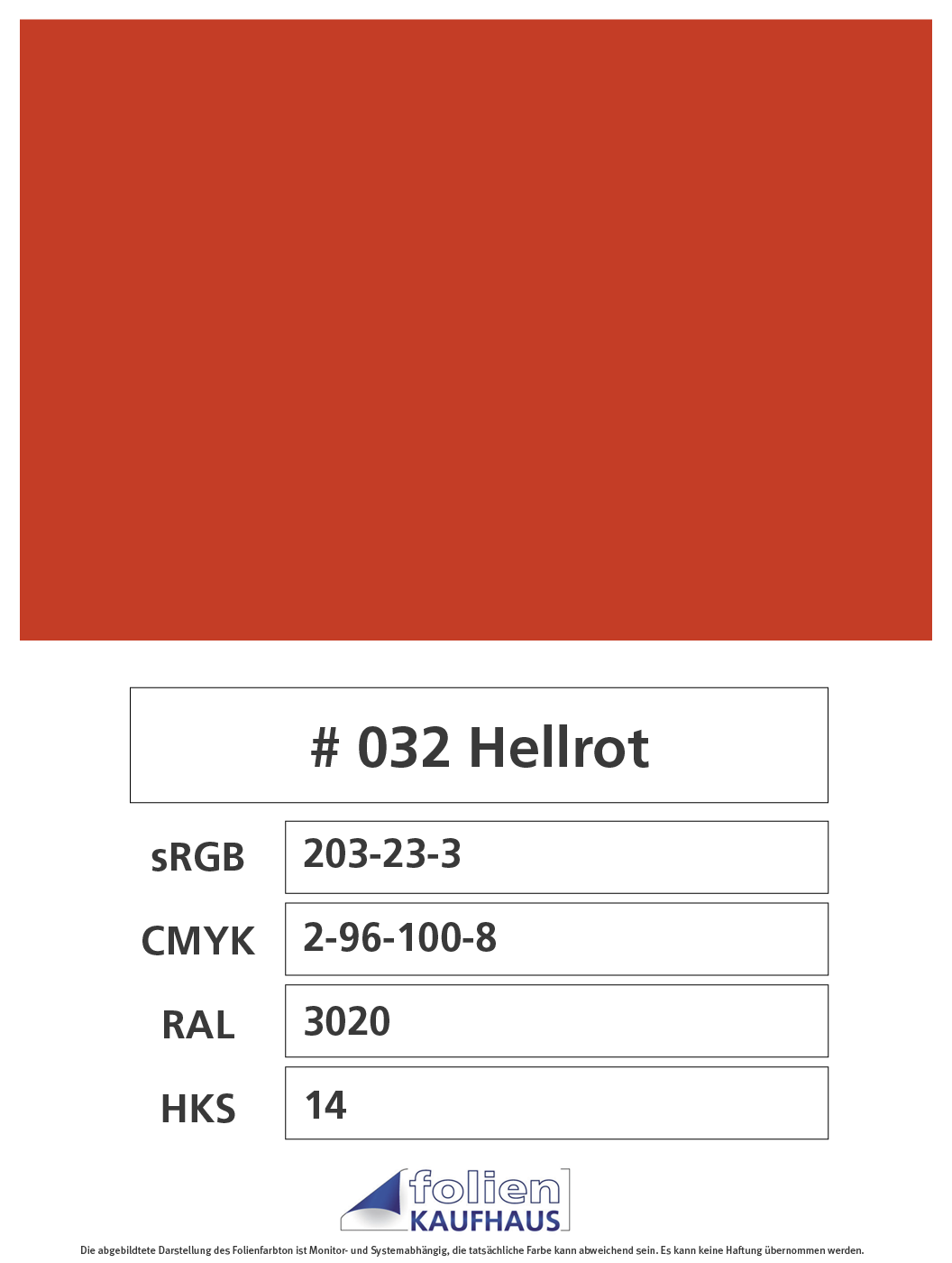 Oracal 751 - 032 Hellrot