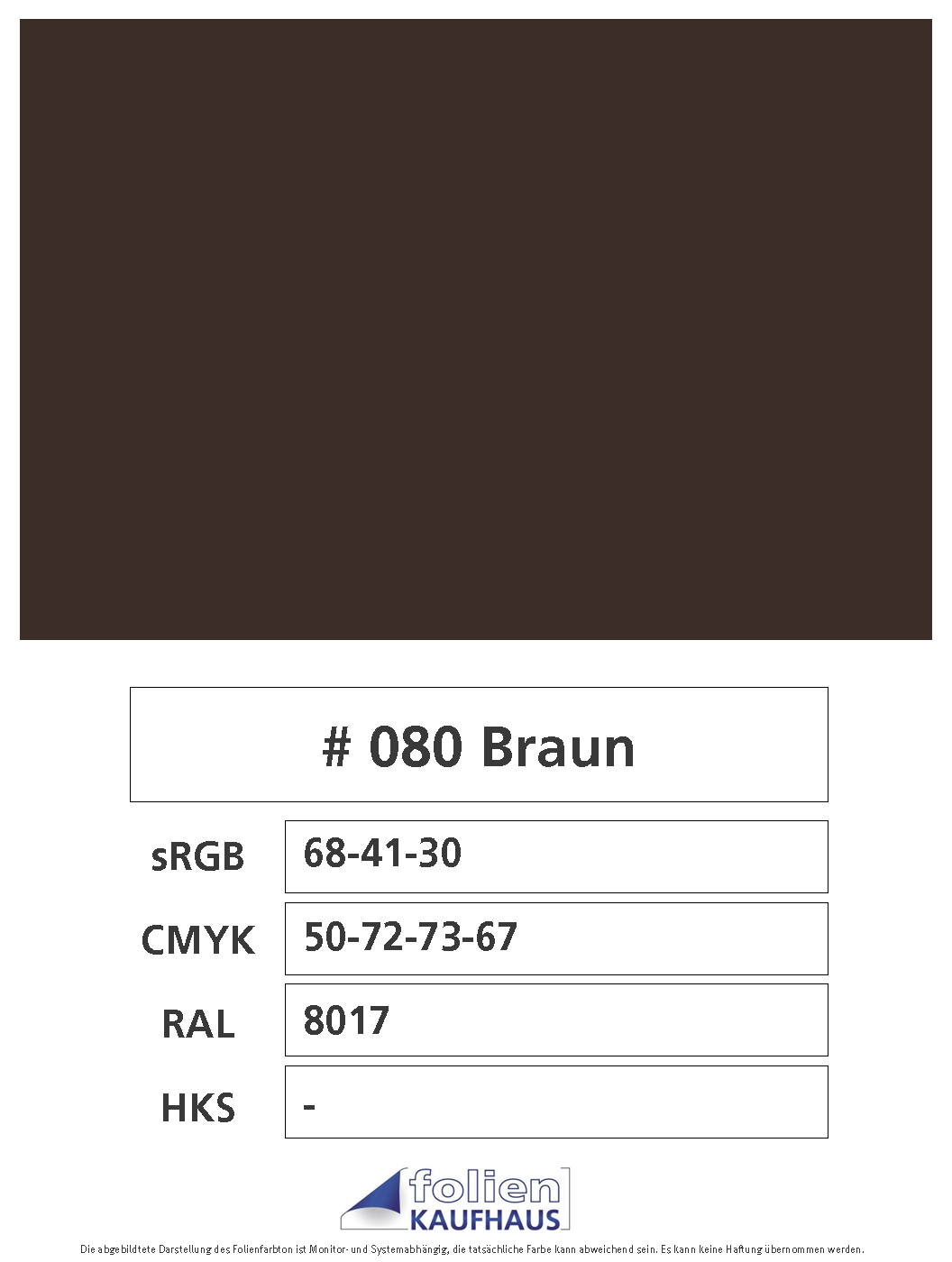 Oracal 751 - 080 Braun
