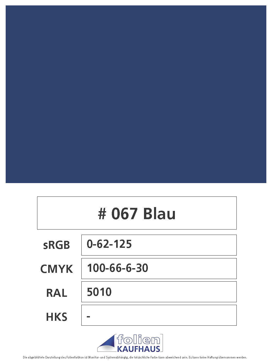 Oracal 751 - 067 Blau