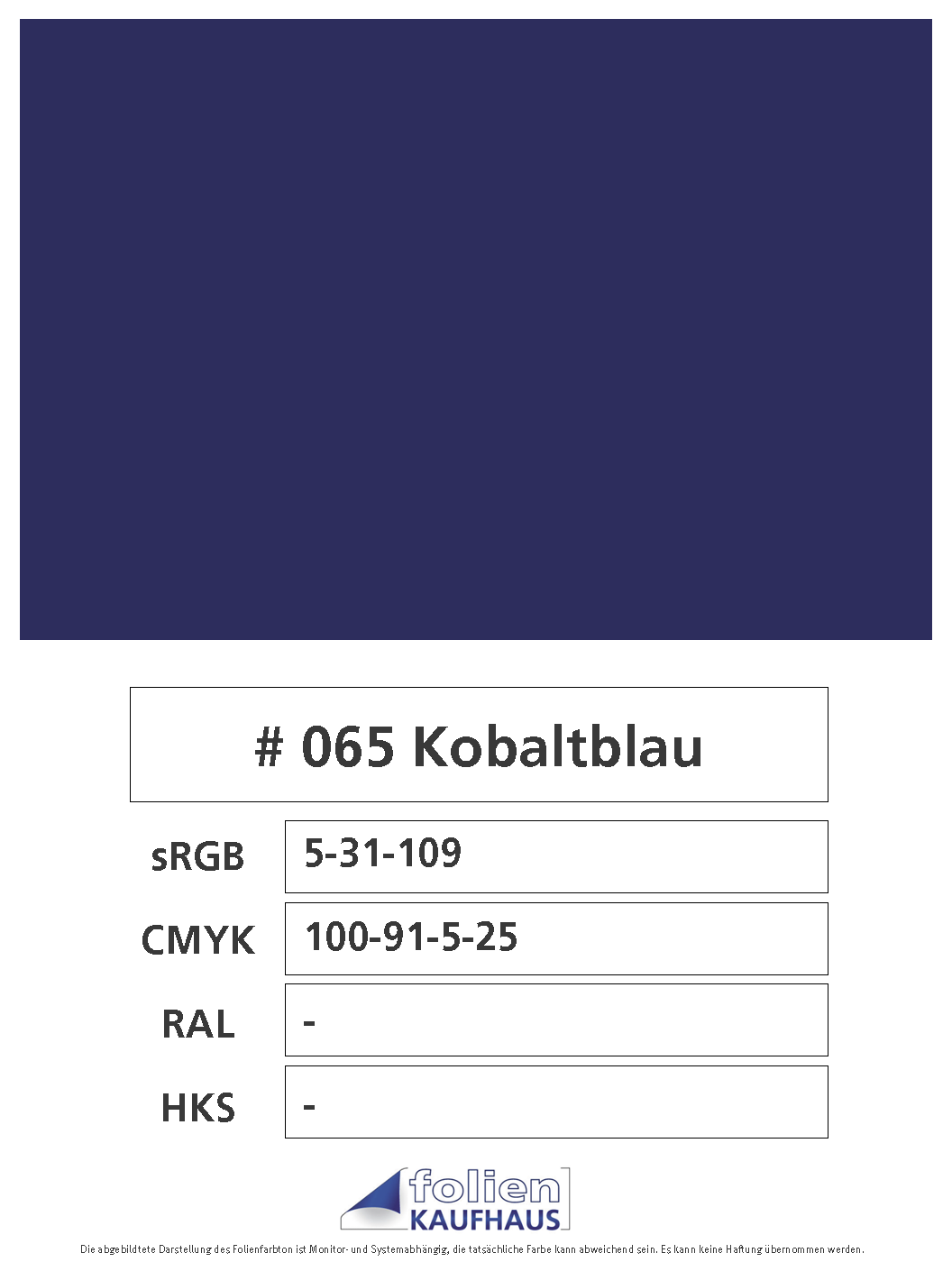 Oracal 751 - 065 Kobaltblau