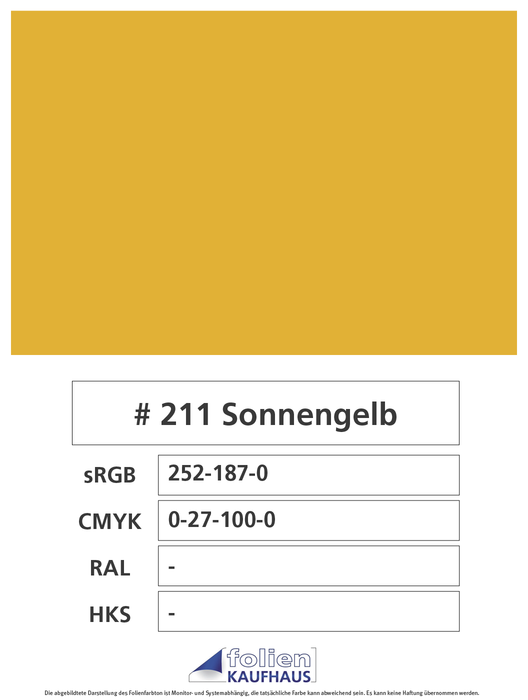 Oracal 751 - 211 Sonnengelb