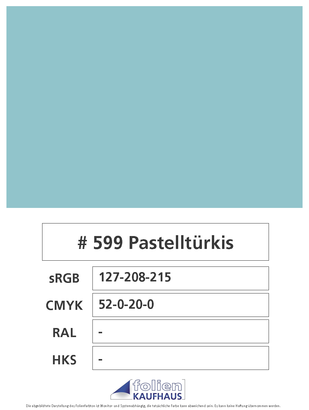 Oracal 751 - 599 Pastelltürkis