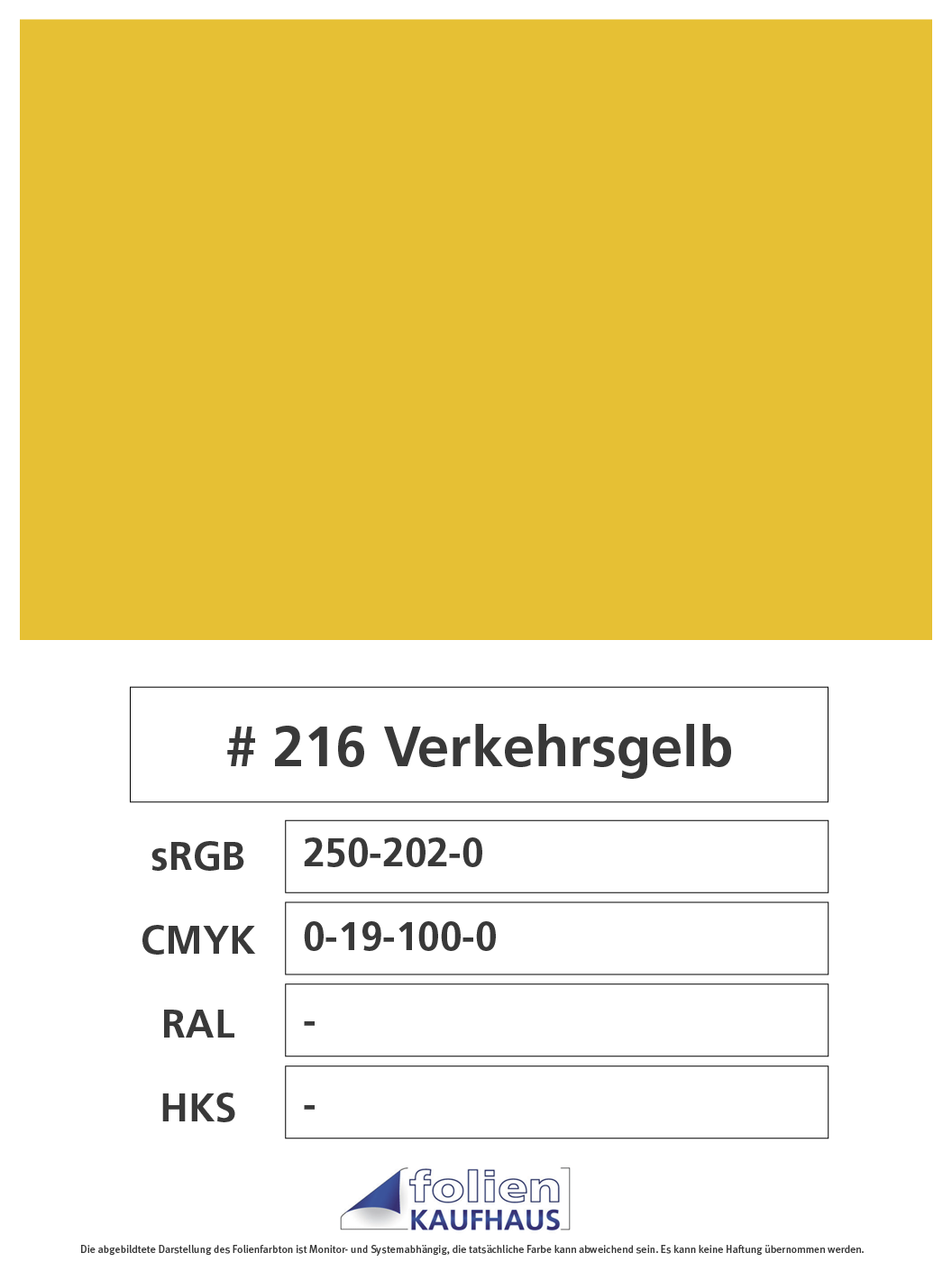 Oracal 751 - 216 Verkehrsgelb